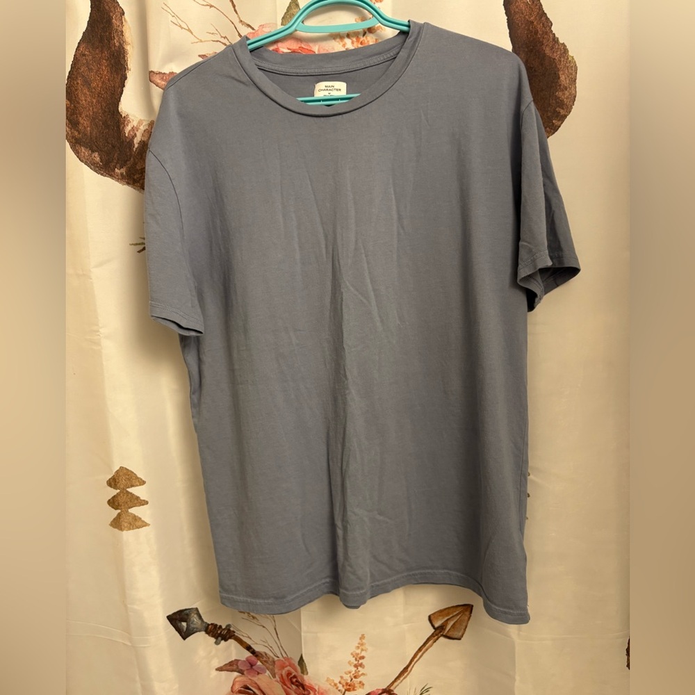 Ladies medium blue-gray cotton T-Shirt
